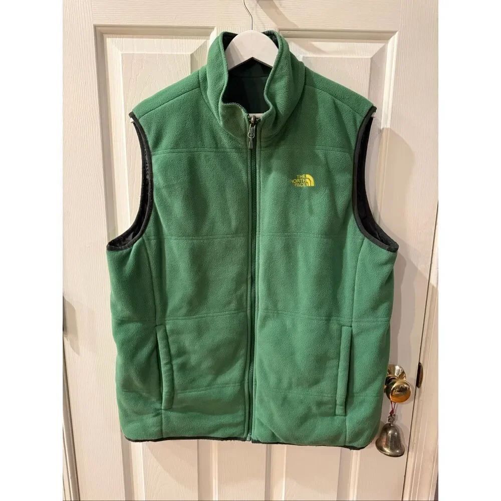 The North Face John Deere Green Reversible Fleece Vest sz L